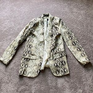 Nasty Gal Snake Print Blazer Jacket SIZE S